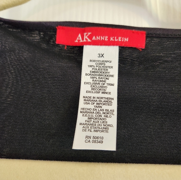 Anne Klein Women's Sz 3X Floral Stitched Embroidered Top - Picture 2 of 5